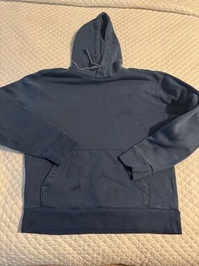 Hollister Men's Dark Navy Pullover Hoodie